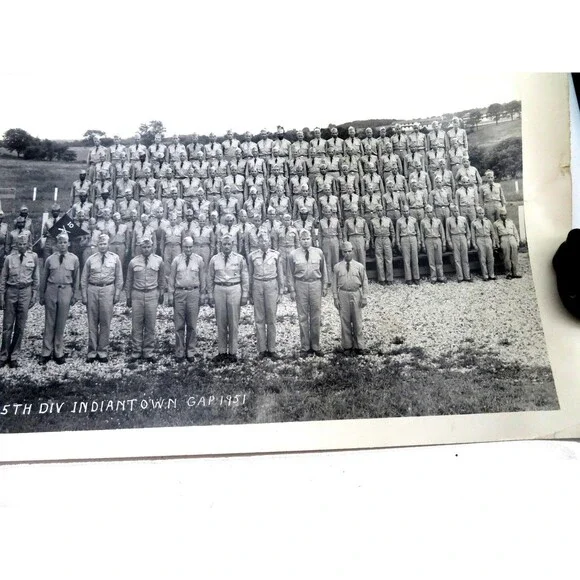 1951 US Army Unit Photo Co F 10th Reg 5th Div Indiantown Gap Named
